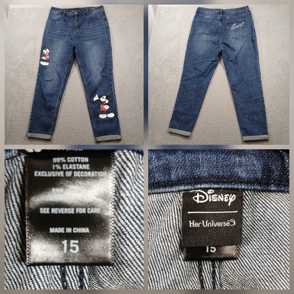 Disney Her Universe Denim - Disney Mickey Mouse Her Universe Womens Jeans Size 15 Blue Denim